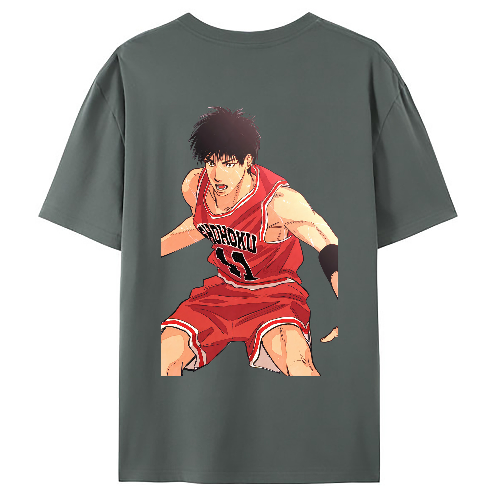 （画像用） SLAM DUNK／スラムダンク 綿100％ メンズ半袖Tシャツ（バックプリント） 通気性